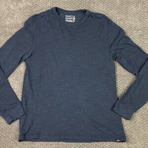 Faherty Sunwashed Shirt Mens Medium Blue Long Sleeve Sweatshirt Crewneck Organic